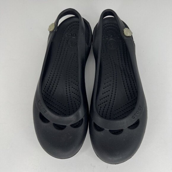 Crocs Kadee Ballet Flats Women's Size 7 Black Shoes Slip On Comfort Sandals - Picture 5 of 9